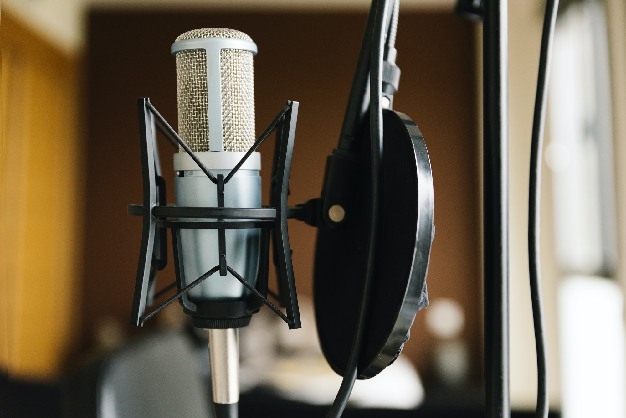 Studio microphone closeup.